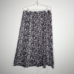 Peter Hahn purple white mid length floral skirt 16